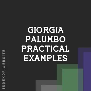 Giorgia Palumbo Practical Examples | Indexof