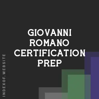 Giovanni Romano Certification Prep | Indexof