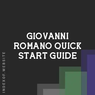 Giovanni Romano Quick Start Guide | Indexof