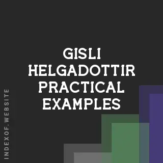 Gisli Helgadottir Practical Examples | Indexof