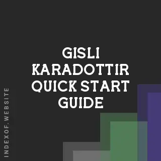 Gisli Karadottir Quick Start Guide | Indexof