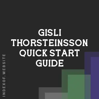 Gisli Thorsteinsson Quick Start Guide | Indexof