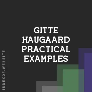 Gitte Haugaard Practical Examples | Indexof