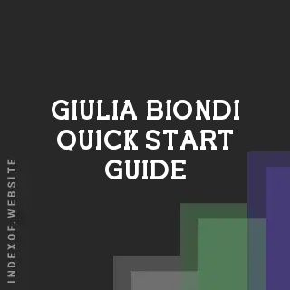Giulia Biondi Quick Start Guide | Indexof
