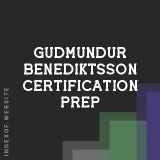 Gudmundur Benediktsson Certification Prep | Indexof