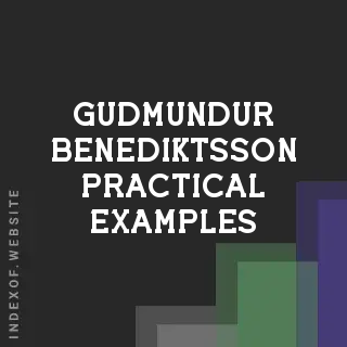 Gudmundur Benediktsson Practical Examples | Indexof