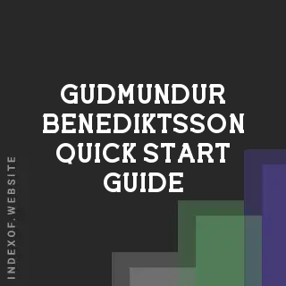 Gudmundur Benediktsson Quick Start Guide | Indexof