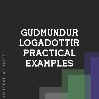 Gudmundur Logadottir Practical Examples | Indexof