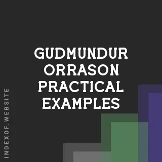 Gudmundur Orrason Practical Examples | Indexof