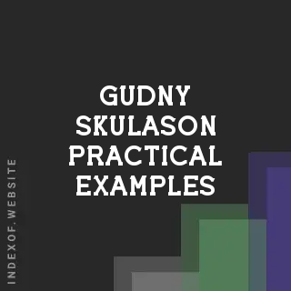 Gudny Skulason Practical Examples | Indexof