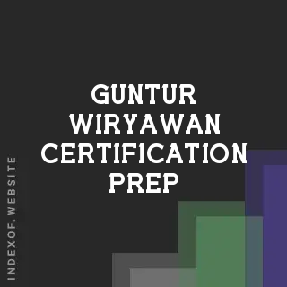 Guntur Wiryawan Certification Prep | Indexof