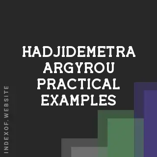 Hadjidemetra Argyrou Practical Examples | Indexof