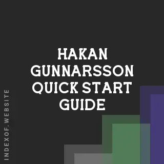 Hakan Gunnarsson Quick Start Guide | Indexof