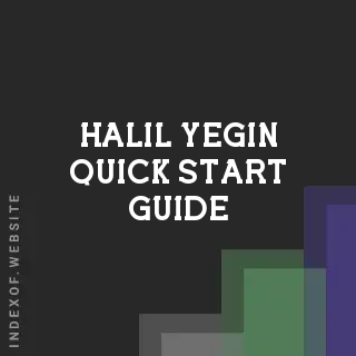 Halil Yegin Quick Start Guide | Indexof