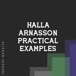 Halla Arnasson Practical Examples | Indexof