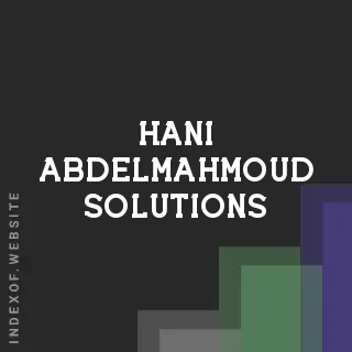 Hani Abdelmahmoud Solutions | Indexof
