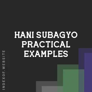 Hani Subagyo Practical Examples | Indexof