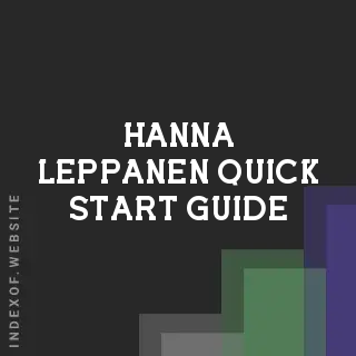 Hanna Leppanen Quick Start Guide | Indexof