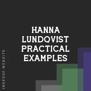 Hanna Lundqvist Practical Examples | Indexof