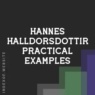 Hannes Halldorsdottir Practical Examples | Indexof