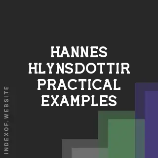 Hannes Hlynsdottir Practical Examples | Indexof