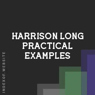Harrison Long Practical Examples | Indexof