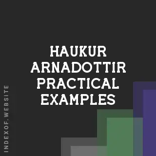 Haukur Arnadottir Practical Examples | Indexof