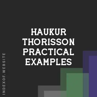 Haukur Thorisson Practical Examples | Indexof