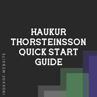 Haukur Thorsteinsson Quick Start Guide | Indexof