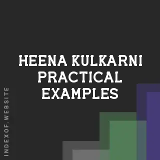 Heena Kulkarni Practical Examples | Indexof