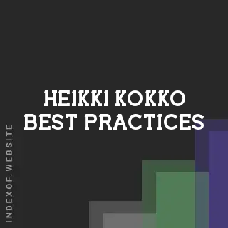 Heikki Kokko Best Practices | Indexof