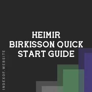 Heimir Birkisson Quick Start Guide | Indexof