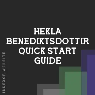 Hekla Benediktsdottir Quick Start Guide | Indexof