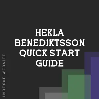 Hekla Benediktsson Quick Start Guide | Indexof