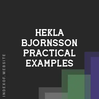 Hekla Bjornsson Practical Examples | Indexof