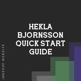Hekla Bjornsson Quick Start Guide | Indexof
