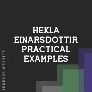 Hekla Einarsdottir Practical Examples | Indexof