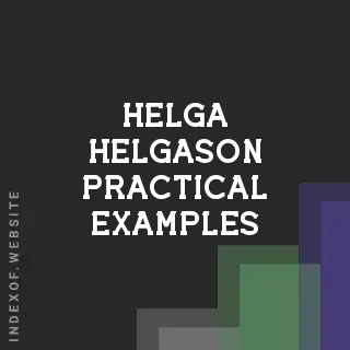 Helga Helgason Practical Examples | Indexof