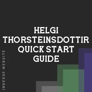 Helgi Thorsteinsdottir Quick Start Guide | Indexof