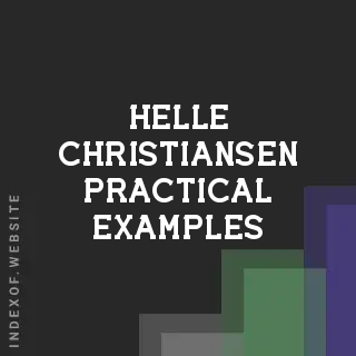 Helle Christiansen Practical Examples | Indexof