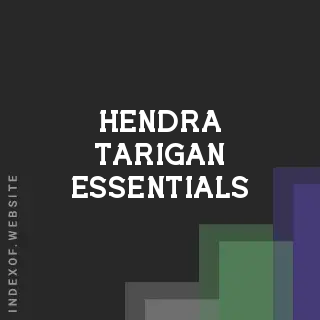 Hendra Tarigan Essentials | Indexof
