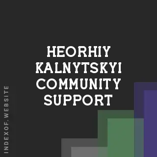 Heorhiy Kalnytskyi Community Support | Indexof