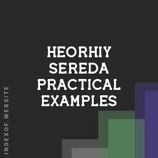 Heorhiy Sereda Practical Examples | Indexof