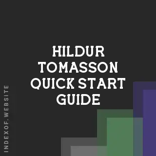 Hildur Tomasson Quick Start Guide | Indexof