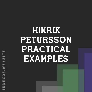 Hinrik Petursson Practical Examples | Indexof