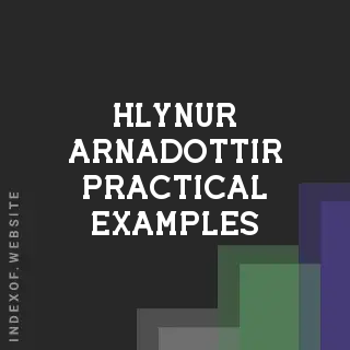 Hlynur Arnadottir Practical Examples | Indexof