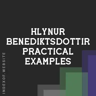 Hlynur Benediktsdottir Practical Examples | Indexof