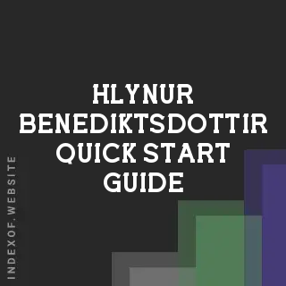 Hlynur Benediktsdottir Quick Start Guide | Indexof