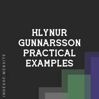 Hlynur Gunnarsson Practical Examples | Indexof