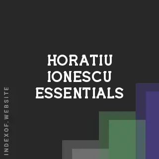 Horatiu Ionescu Essentials | Indexof